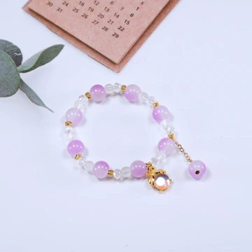 細串粉水晶愛心×固定式串珠手鍊.avif