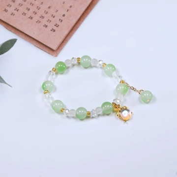 細串粉水晶愛心×固定式串珠手鍊.avif