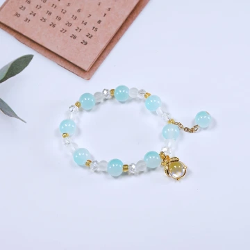 細串粉水晶愛心×固定式串珠手鍊.avif