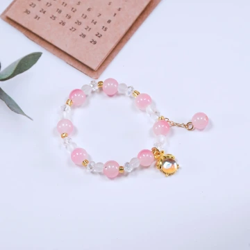 細串粉水晶愛心×固定式串珠手鍊.avif