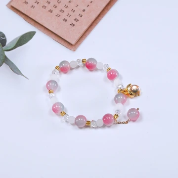 細串粉水晶愛心×固定式串珠手鍊.avif