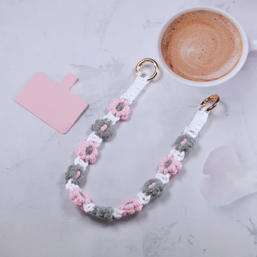 小花朵編織×手機腕帶掛繩×白粉灰.avif