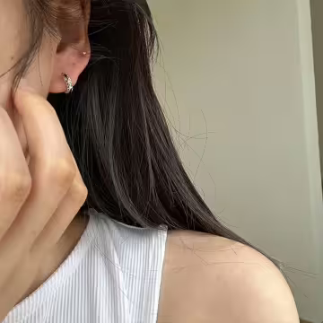 925銀針×蕾絲邊圓環×耳扣