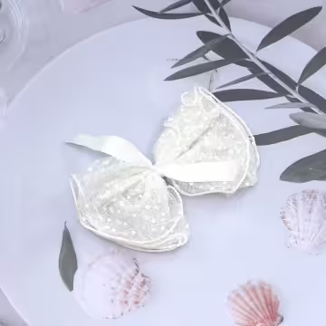 點點蕾絲薄紗蝴蝶結×蝴蝶髮夾×共二色