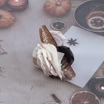 棕咖玫瑰與薔薇×鯊魚夾