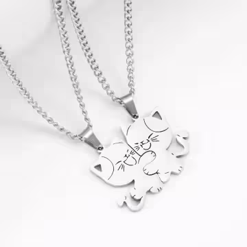 316鋼飾×貓咪抱抱×閨蜜情侶項鍊組