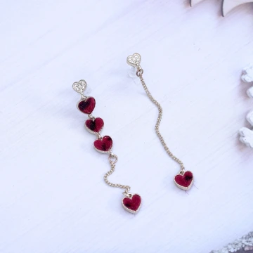 紅玫瑰愛心銀蔥亮面×穿戴式手指甲片×二十四入 .avif