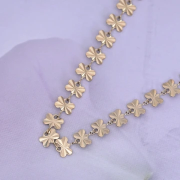 316鋼飾×四葉草壓花紋 ×手鍊×金色.avif