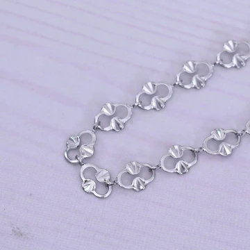 316鋼飾×香吻壓花紋 ×手鍊×銀色.avif