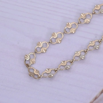 316鋼飾×香吻壓花紋 ×手鍊×金色.avif