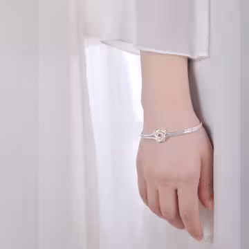 925銀飾&times;線條編織&times;開口手環
