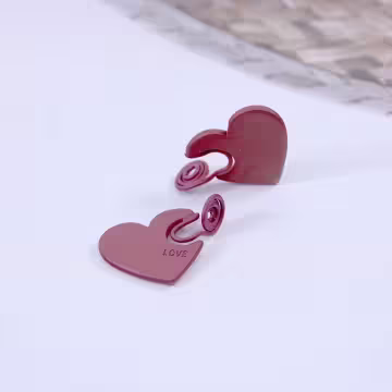 LOVE霧質紅心&times;蚊香盤U型耳夾