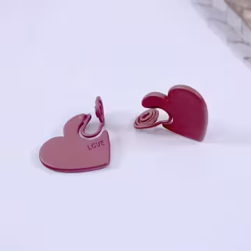 LOVE霧質紅心&times;蚊香盤U型耳夾