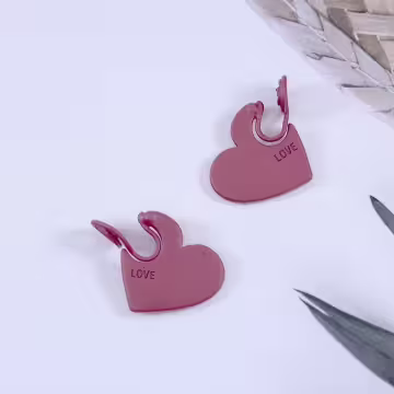 LOVE霧質紅心&times;蚊香盤U型耳夾