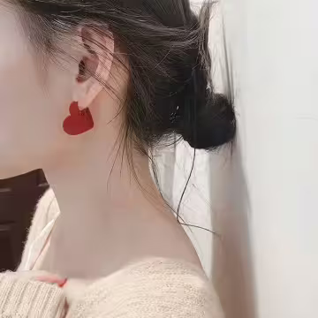 LOVE霧質紅心&times;蚊香盤U型耳夾