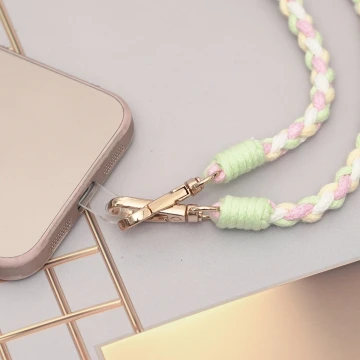 細繩四色小麻花&times;手機斜背雙勾掛繩&times;綠+黃+粉+白.avif