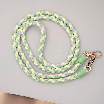 細繩四色小麻花&times;手機斜背雙勾掛繩&times;深綠+淺綠+紫+黃.avif