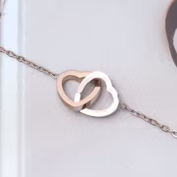 316鋼飾&times;心心相印&times;鎖骨項鍊&times;玫瑰金