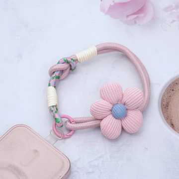 澎澎小花朵&times;手機腕帶掛繩&times;橘色.avif
